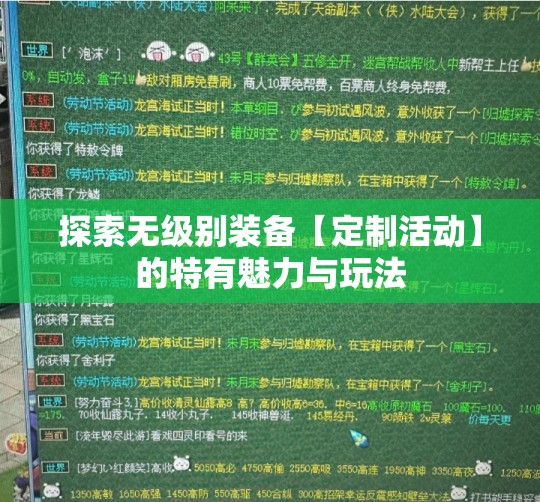 探索无级别装备【定制活动】的特有魅力与玩法